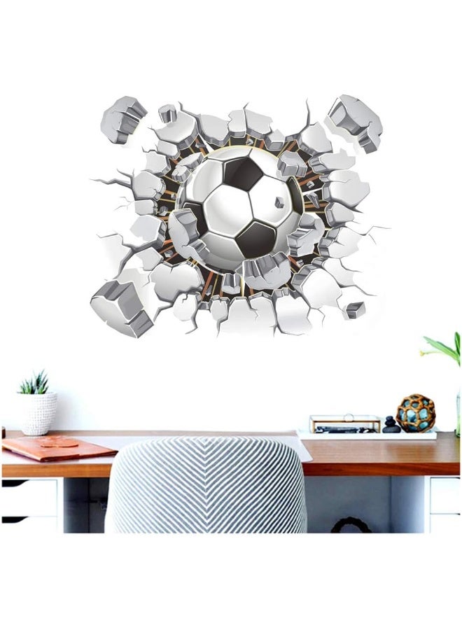 SITAKE 3D Soccer Stickers, Art Ball Soccer Wall Decal for Kids Room, FFootball Vinyl DIY Soccer Wallpaper for Boys Bedroom Playroom Living Room Window Door Decoration, 19.7 x 24.3in - Image 4
